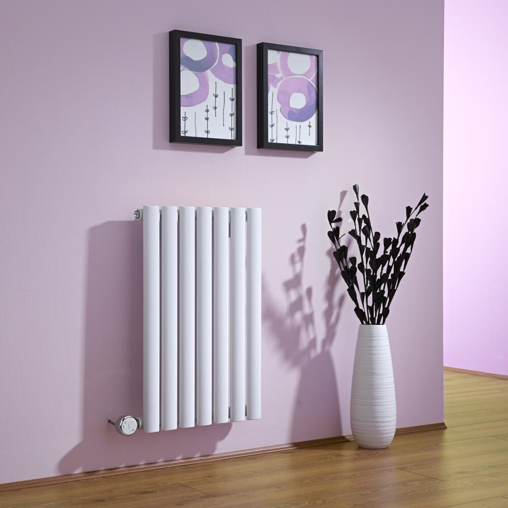 Radiatore di Design Elettrico Orizzontale - Bianco - 635mm x 415mm x 55mm - Elemento Termostatico 400W - Revive