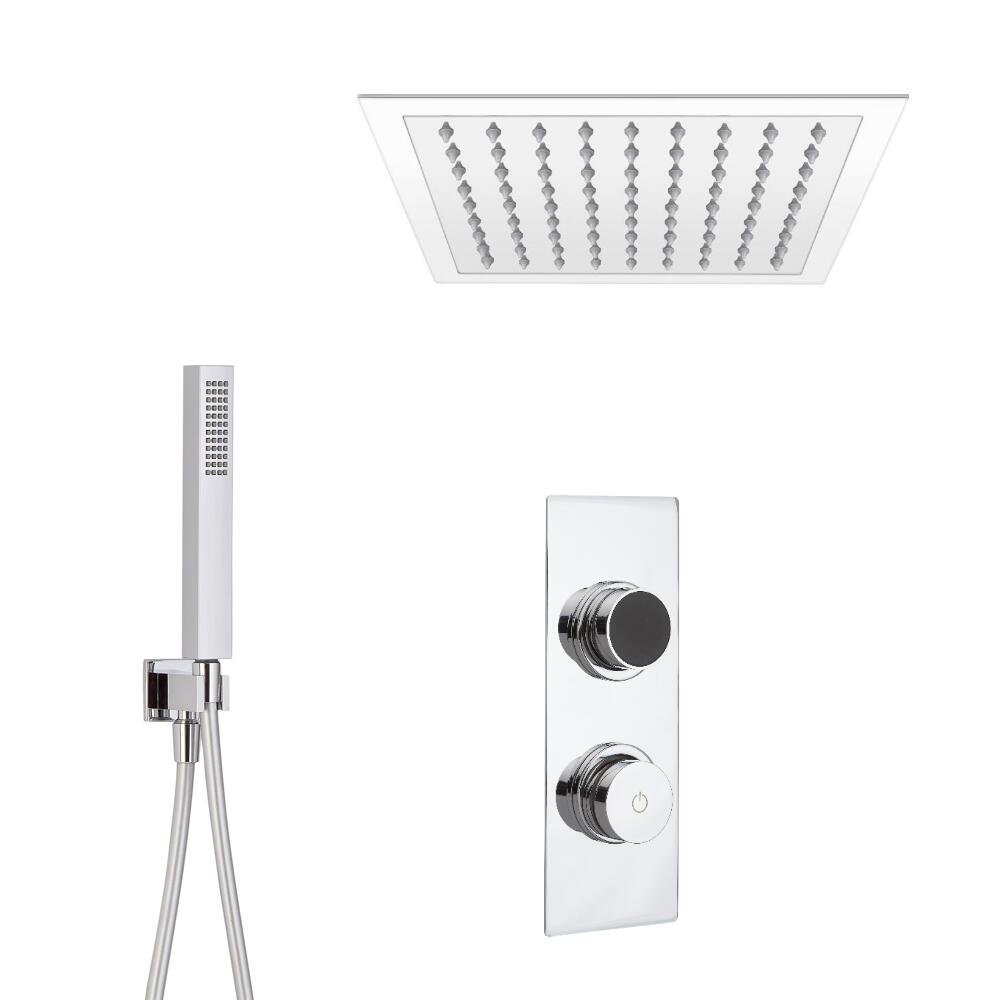 Doccia Digitale con Sistema di Controllo a 2 Vie con Soffione Doccia Circolare Integrato 280x280mm e Doccetta