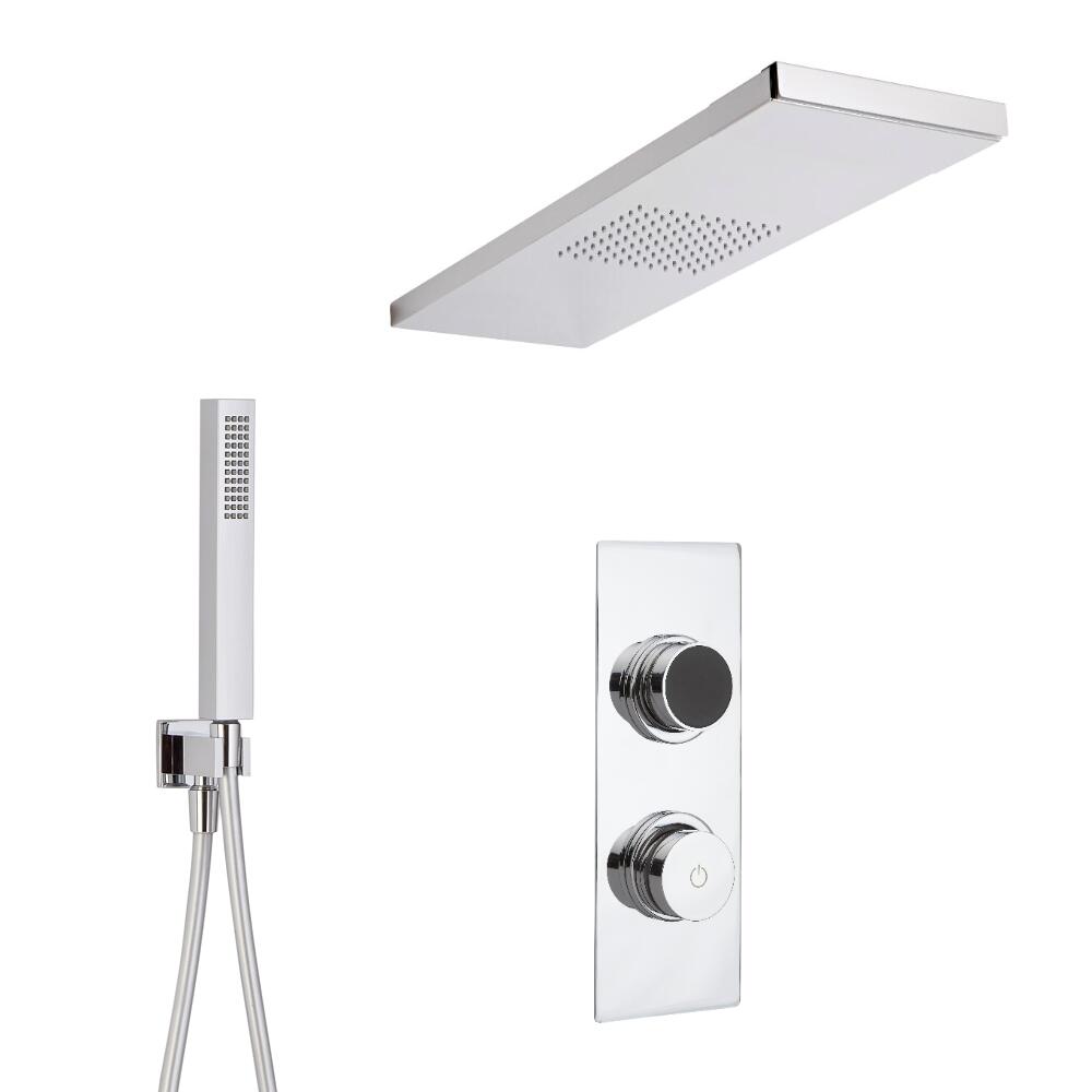 Two Outlet Digital Thermostatic Shower with Glass Grabbing shower head