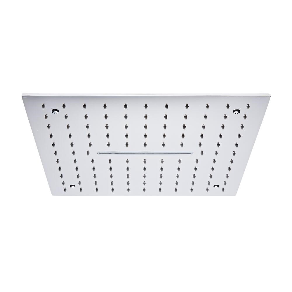 Soffione Doccia da Incasso Quadrato a Soffitto Quadrato 400x400mm Effetto Pioggia e Cascata Acciaio Inox – Trenton