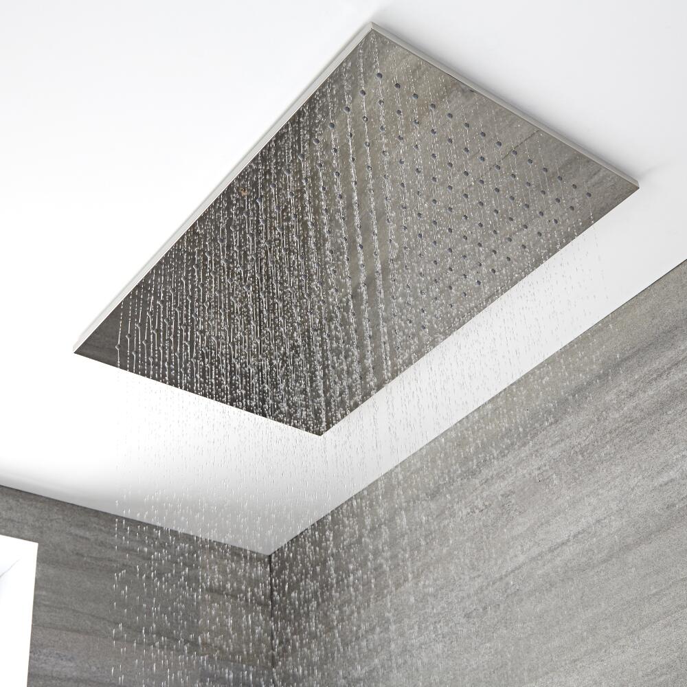 Soffione Doccia Rettangolare Ultrasottile 800x500x15mmmm Installazione a Controsoffitto