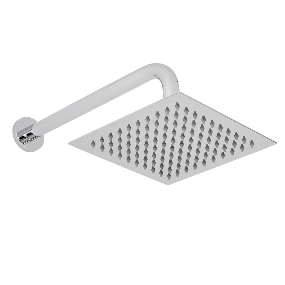Soffione Quadrato Ultrasottile Slimline 200 x 200mm e Braccio Doccia