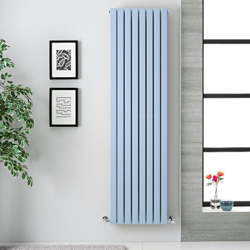 Radiatore di Design Verticale Doppio - Celeste - 1780mm x 472mm x 72mm - 1931 Watt - Sloane