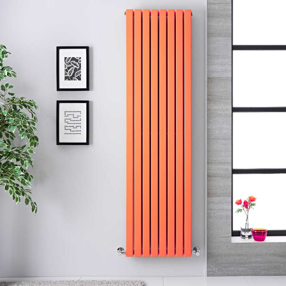 Radiatore di Design Verticale Doppio - Arancione Chiaro - 1780mm x 472mm x 72mm - 1931 Watt - Sloane