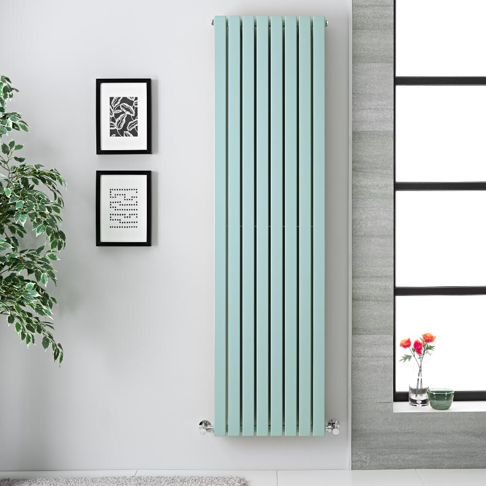 Radiatore di Design Verticale Doppio - Verde Menta Chiaro - 1780mm x 472mm x 72mm - 1931 Watt - Sloane