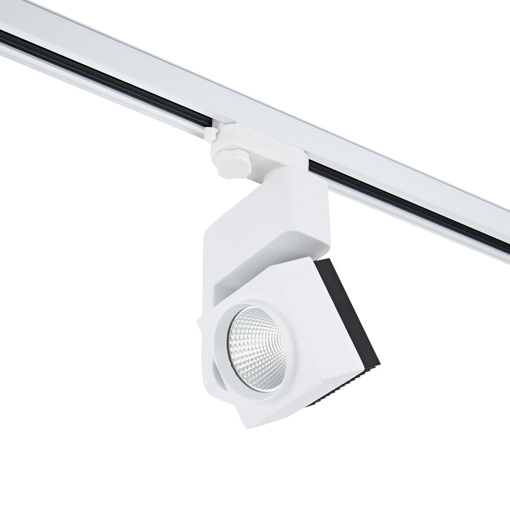 Biard Faretto LED Quadrato 25W Bianco Per Binario Trifase