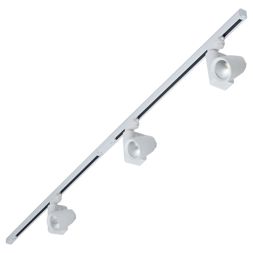 Kit Completo di Faretti LED su Binario e Connettori - Bianco