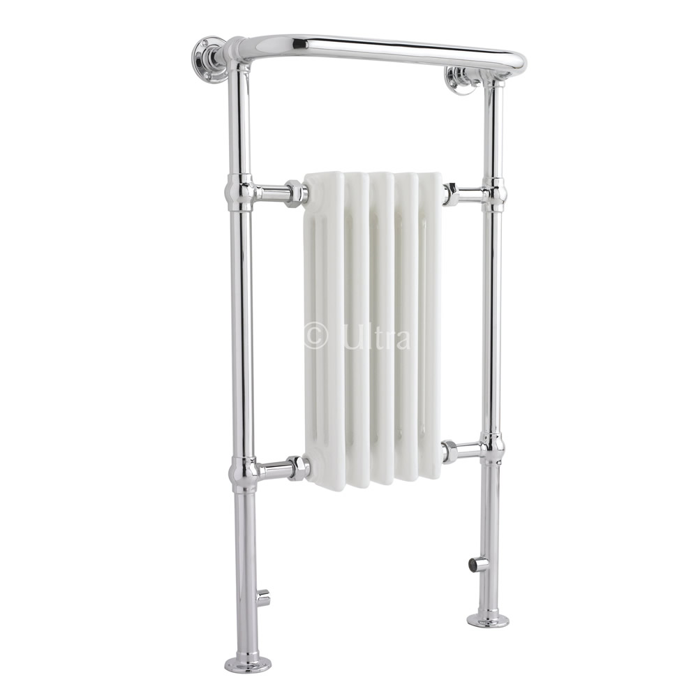 Radiatore Scaldasalviette Tradizionale - Cromato e Bianco - 965mm x 540mm x 230mm - 550 Watt - Marchesa