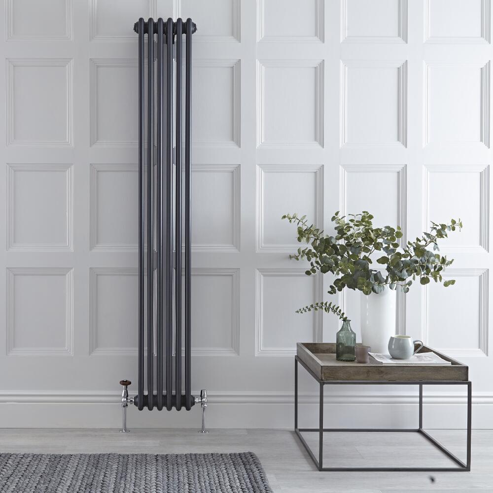 Radiatore di Design Verticale a 3 Colonne Tradizionale - Antracite - 1800mm x 293mm x 100mm - 1169 Watt - Regent