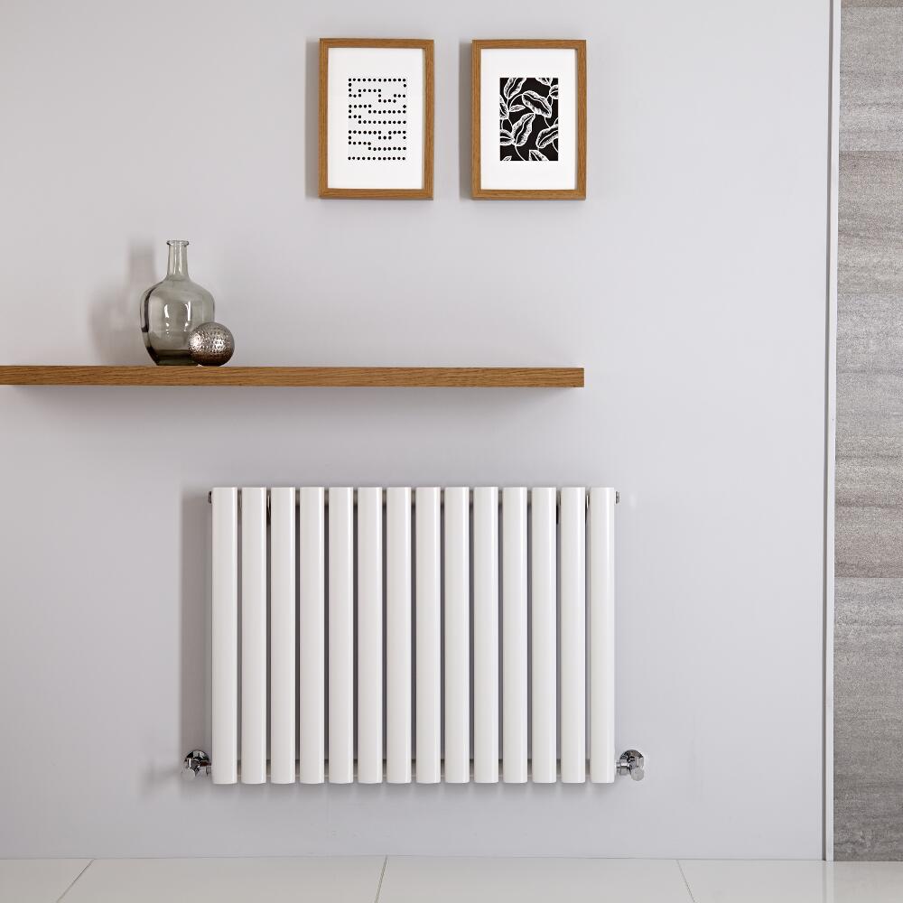 Radiatore di Design Orizzontale - Bianco Antracite - 600mm x 834mm x 56mm - 781 Watt - Revive