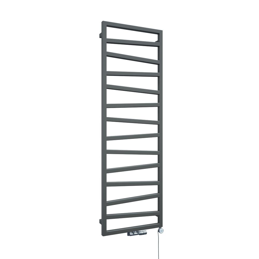 Scaldasalviette di Design Verticale con Attacco Centrale - Argento - 1545mm x 500mm x 30mm - 736 Watt - Torun