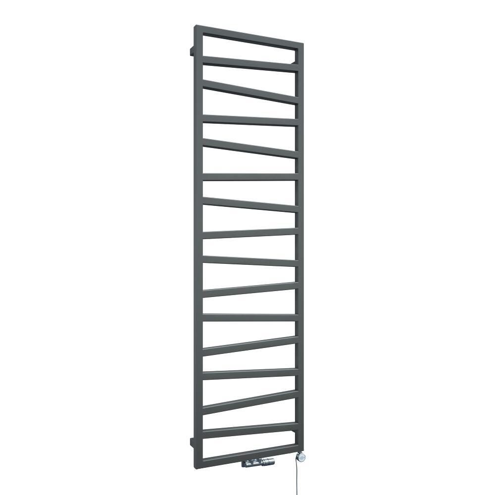 Scaldasalviette di Design Verticale con Attacco Centrale - Argento - 1780mm x 500mm x 30mm - 794 Watt - Torun