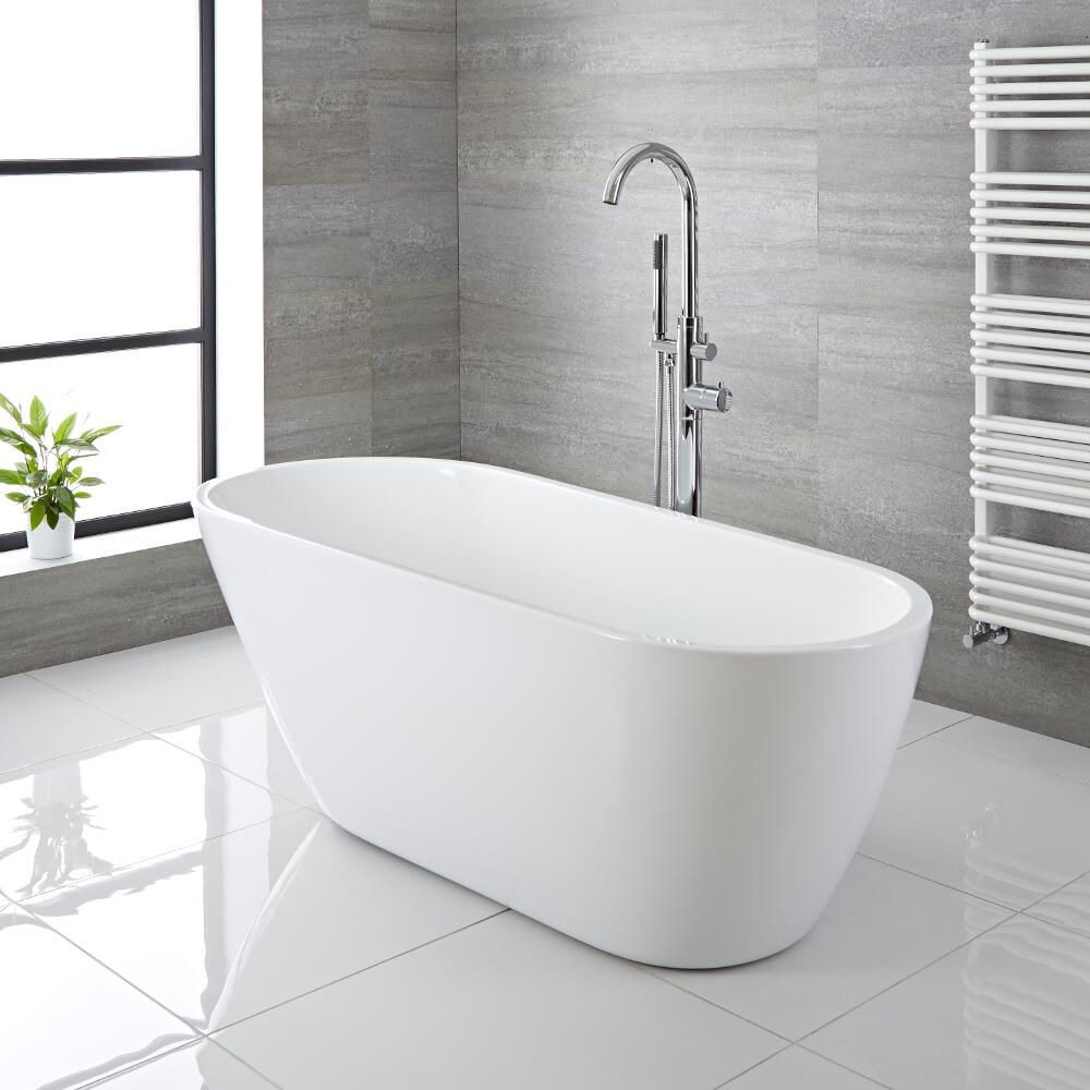Vasca in Acrilico Centro Stanza Freestanding Moderna Asimmetrica 1670x730mm Ovale