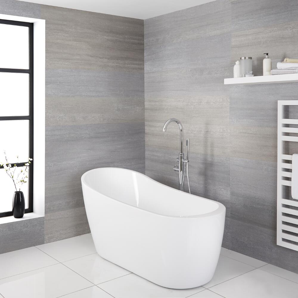 Vasca in Acrilico Centro Stanza Freestanding Moderna Asimmetrica 1680x720mm Ovale