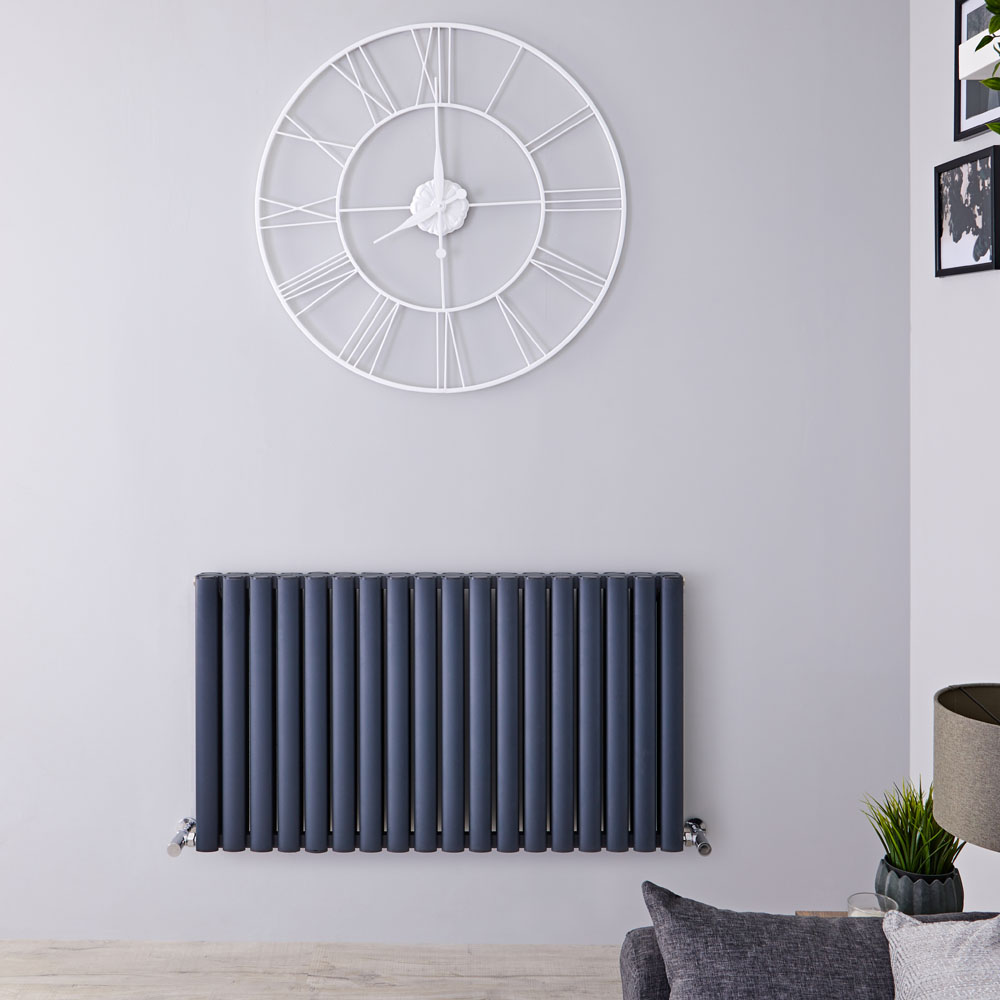 Radiatore di Design - Orizzontale Doppio - Antracite - 600mm x 1070mm - 1.632 Watt - Revive Air