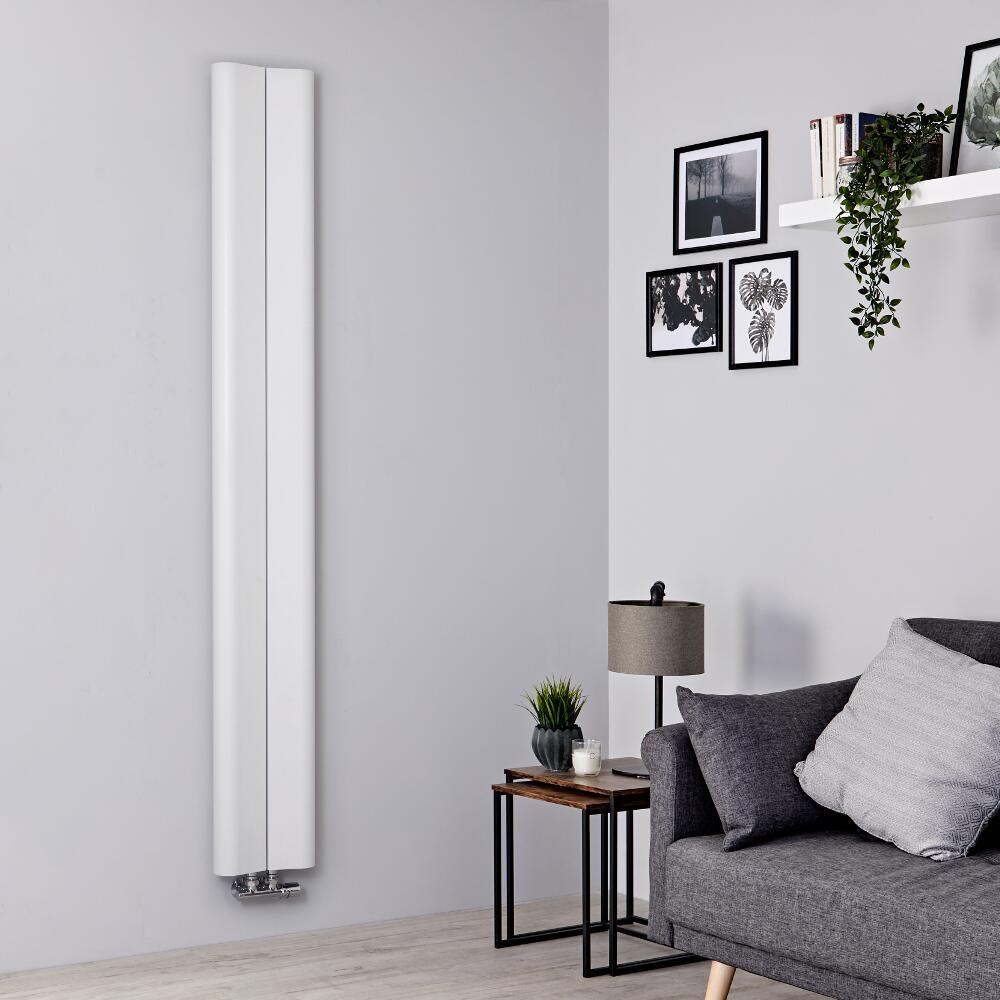 Radiatore di Design Verticale - Alluminio - Bianco - 1800mm x 245mm - 652 Watt - Aloa