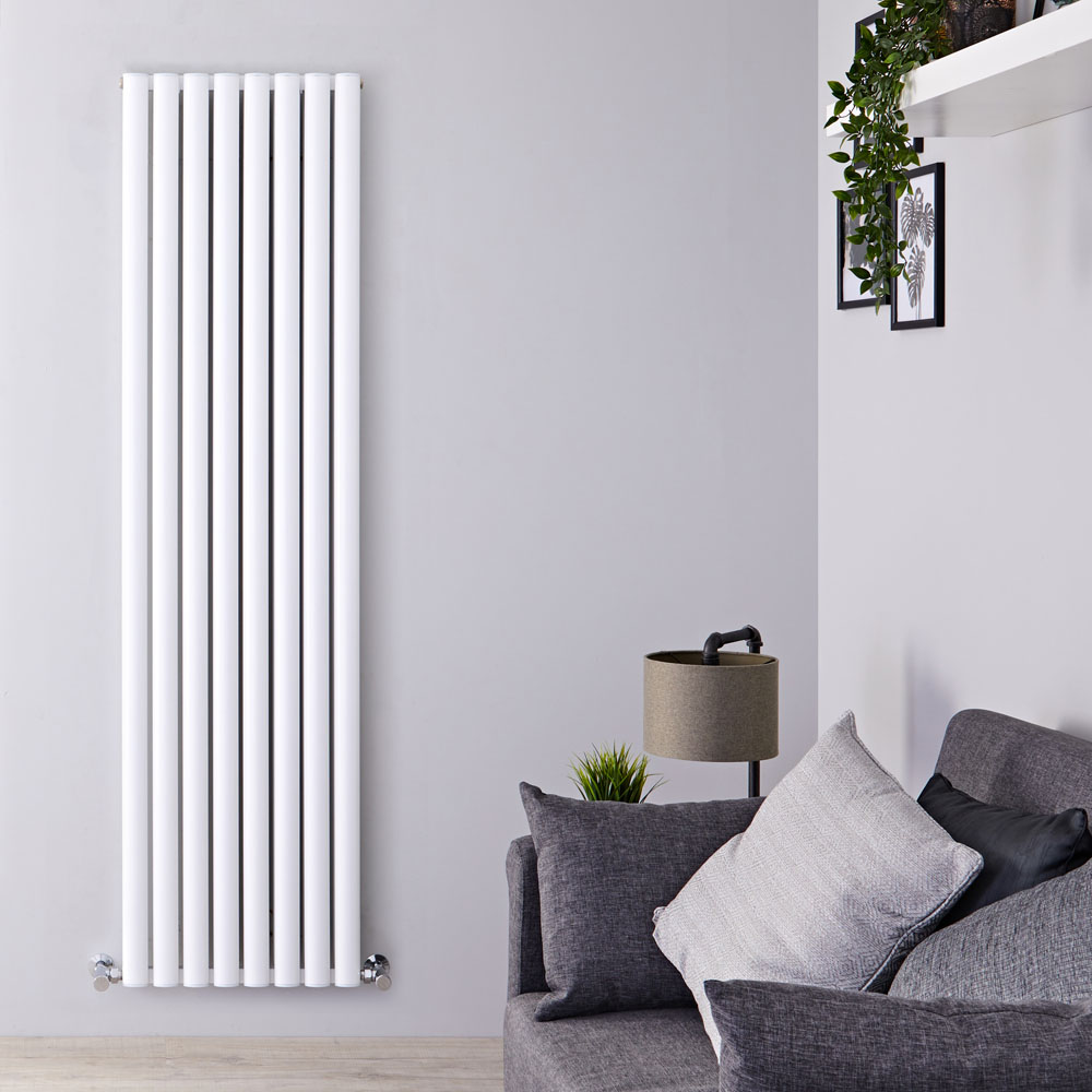 Radiatore di Design Verticale Doppio - Bianco - 1800mm x 470mm x 76mm - 2004 Watt - Revive Air