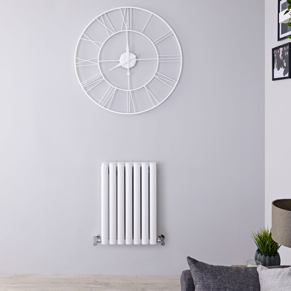 Radiatore di Design Orizzontale Doppio - Bianco - 600mm x 410mm x 76mm - 804 Watt - Revive Air