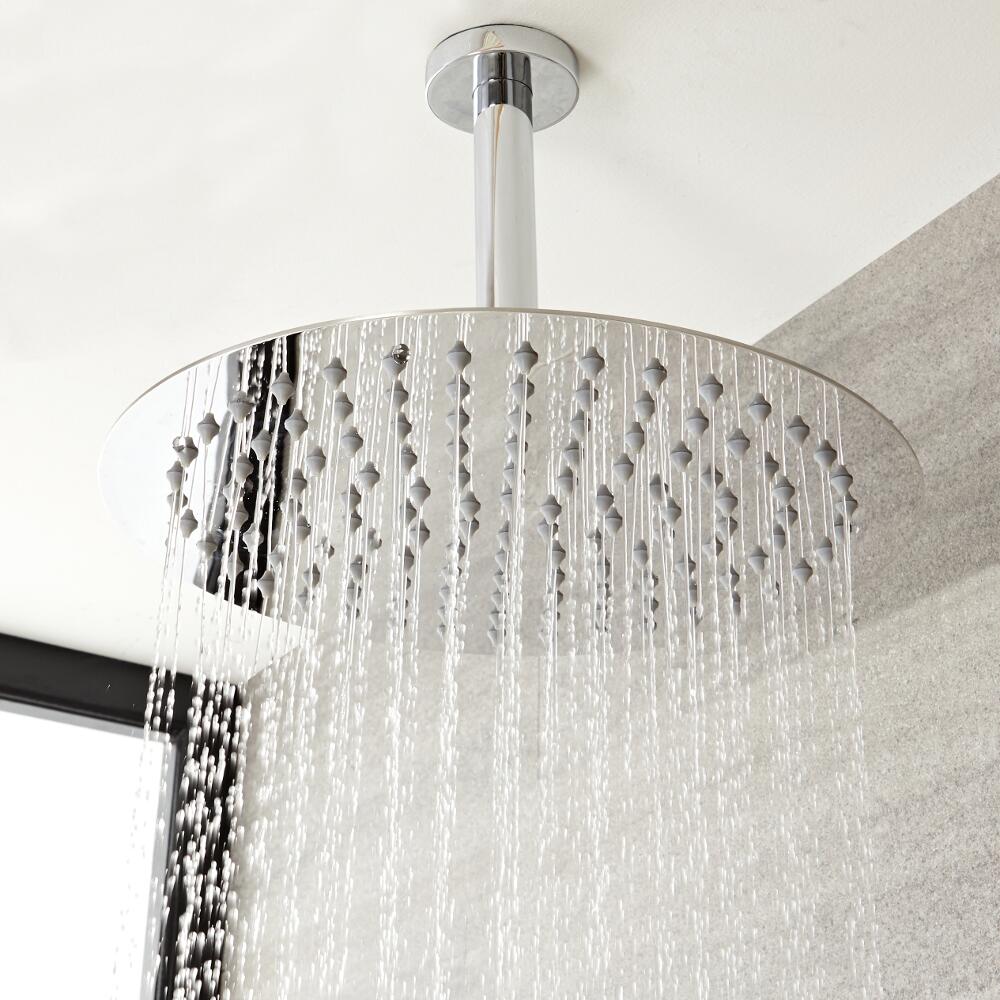 Braccio Doccia Tondo a Soffitto in Ottone Cromato
