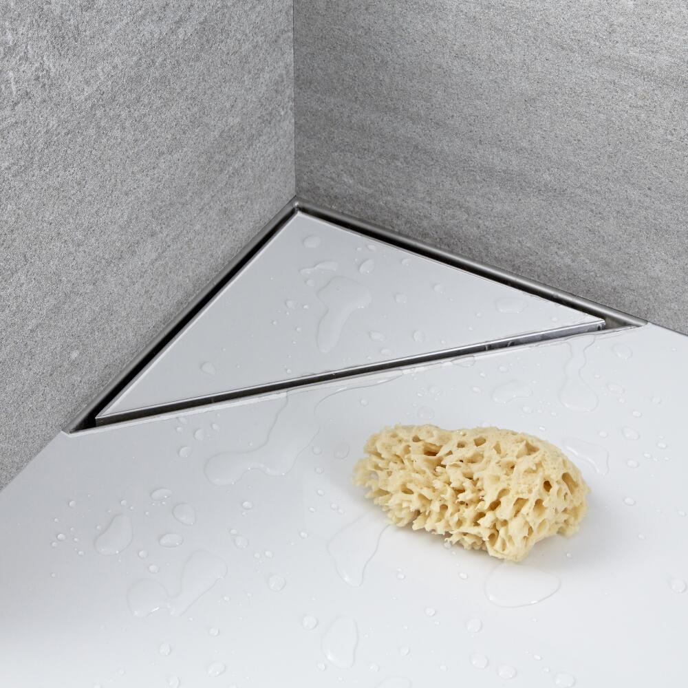 Kit Completo di Canaletta Doccia Angolare e Griglia 250mm con Inserto Piastrellabile