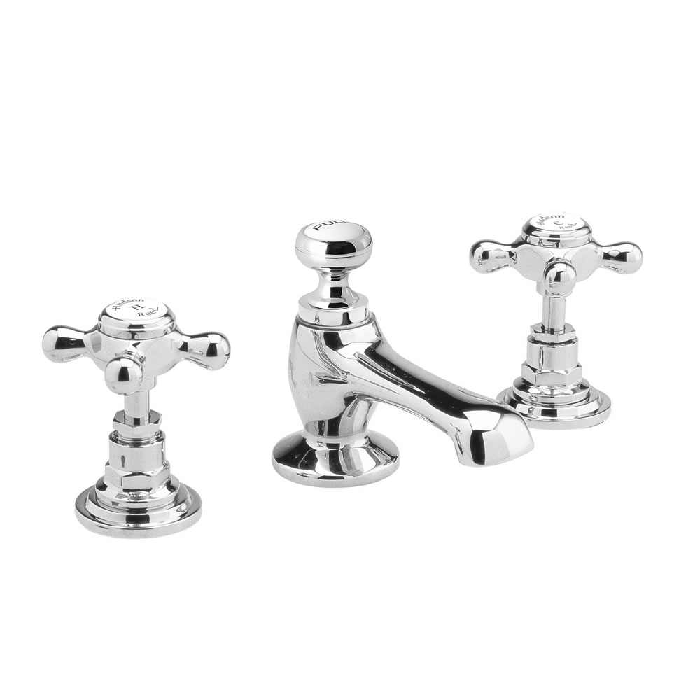 Miscelatore Lavabo Tradizionale a 3 Fori con Manopole in Ceramica - Topaz
