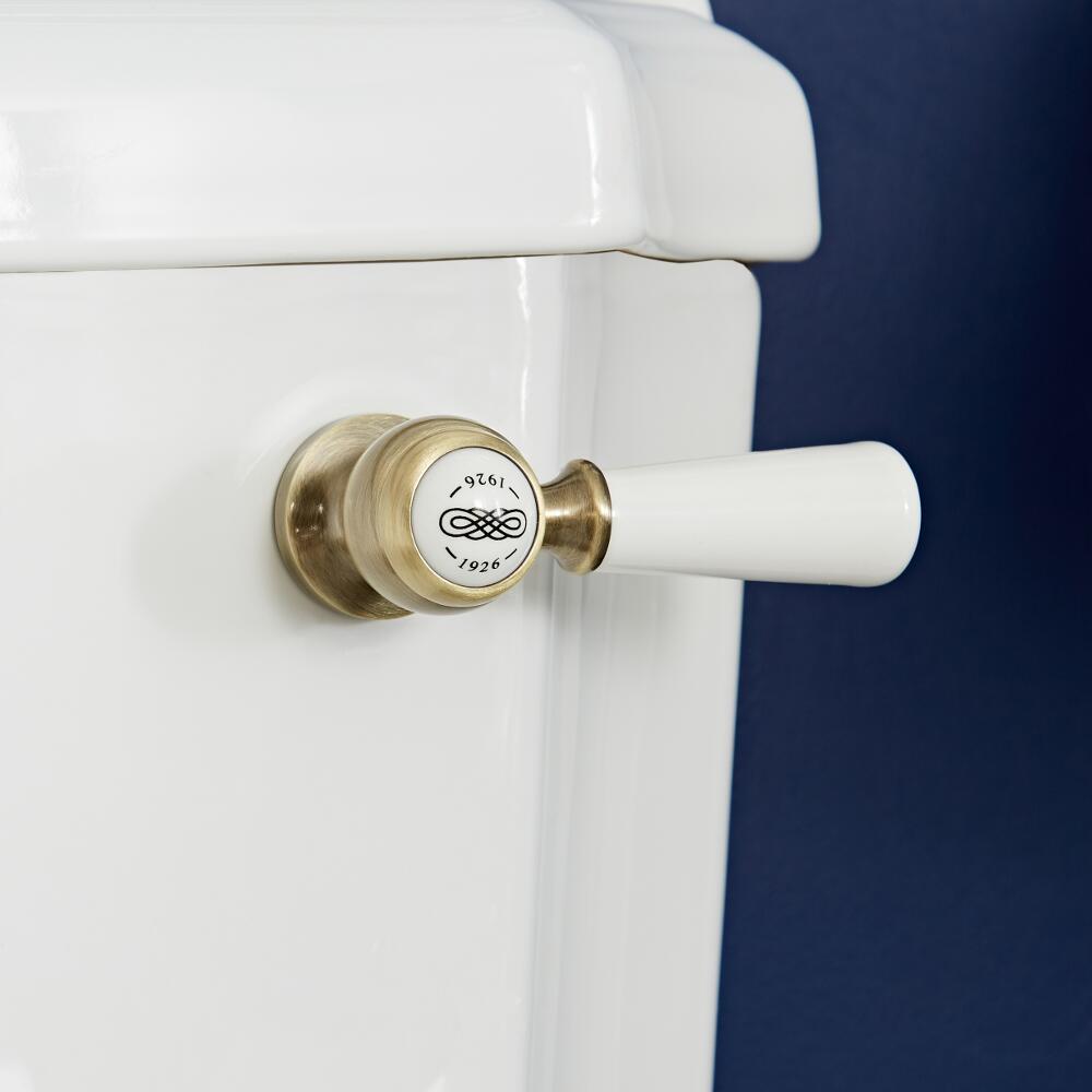 Leva per W.C Realizzata in Ceramica con Finitura Effetto Oro Spazzolato - Elizabeth