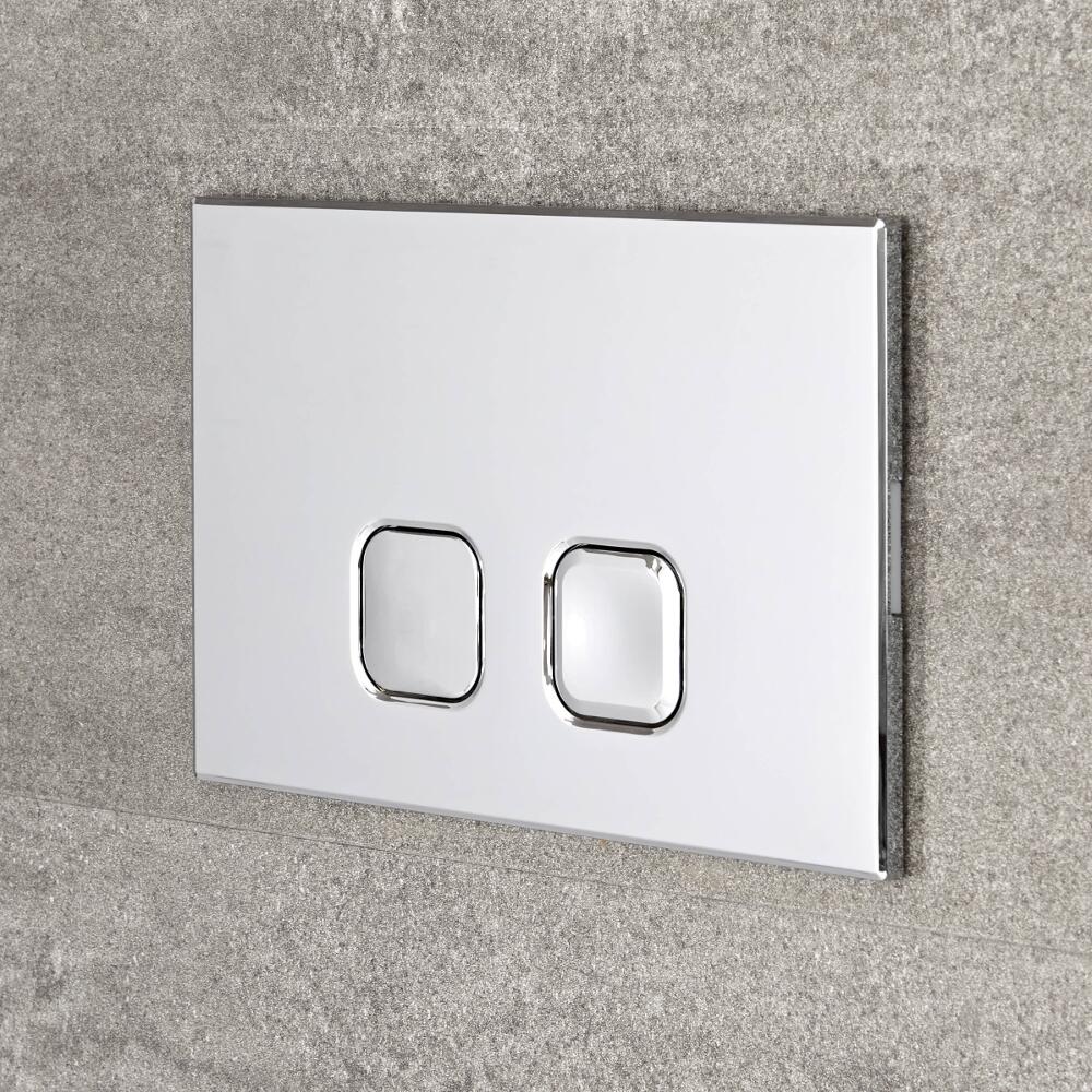 Placca di Comando WC Cromata per Cassetta a Incasso 150x230mm - Cluo