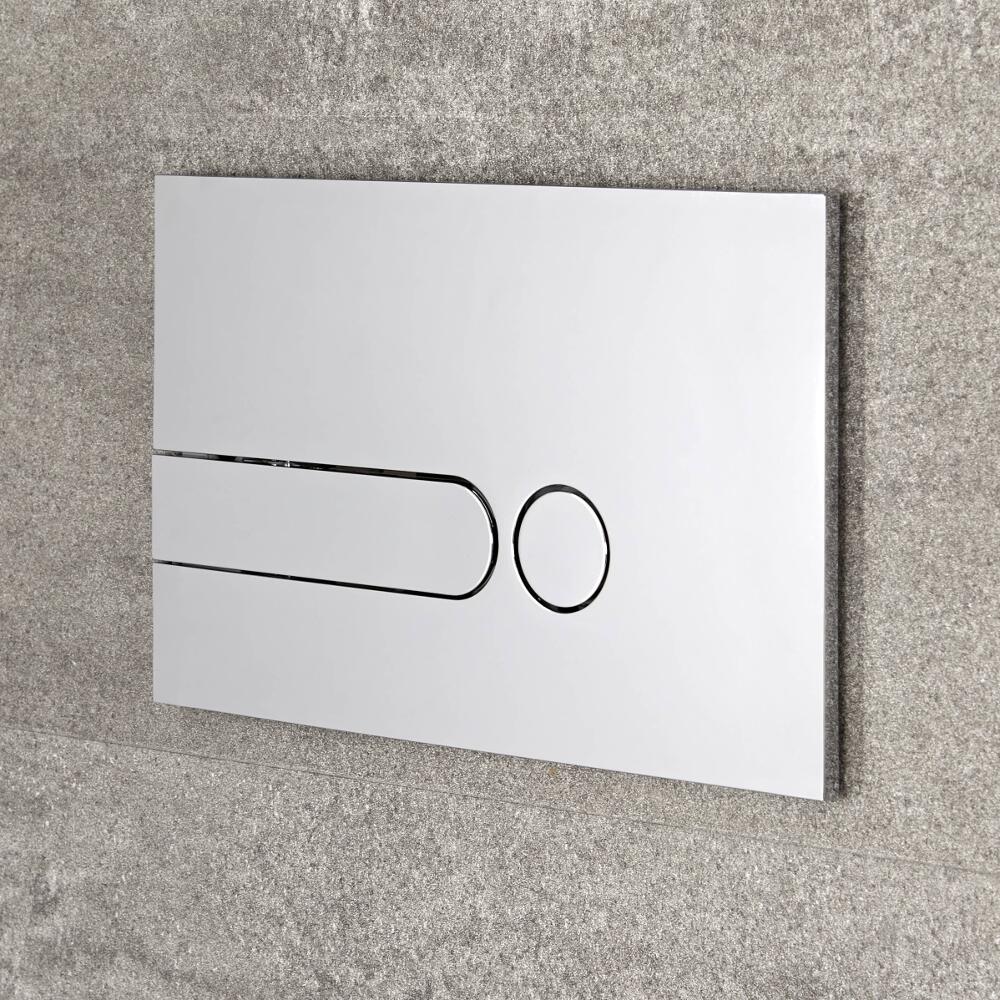 Placca di Comando WC per Cassetta a Incasso Cromato 150x240mm - Cluo