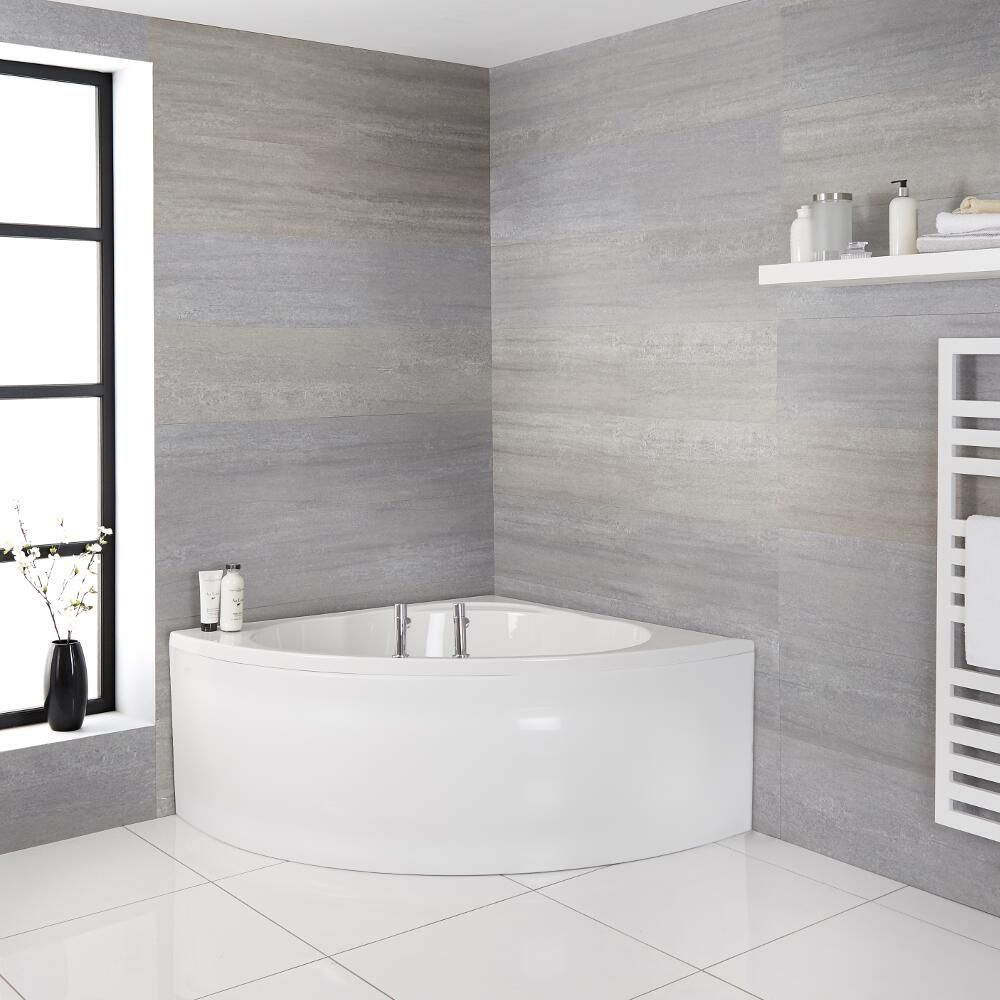 Vasca da Bagno Angolare in Acrilico 135x135cm con Pannello
