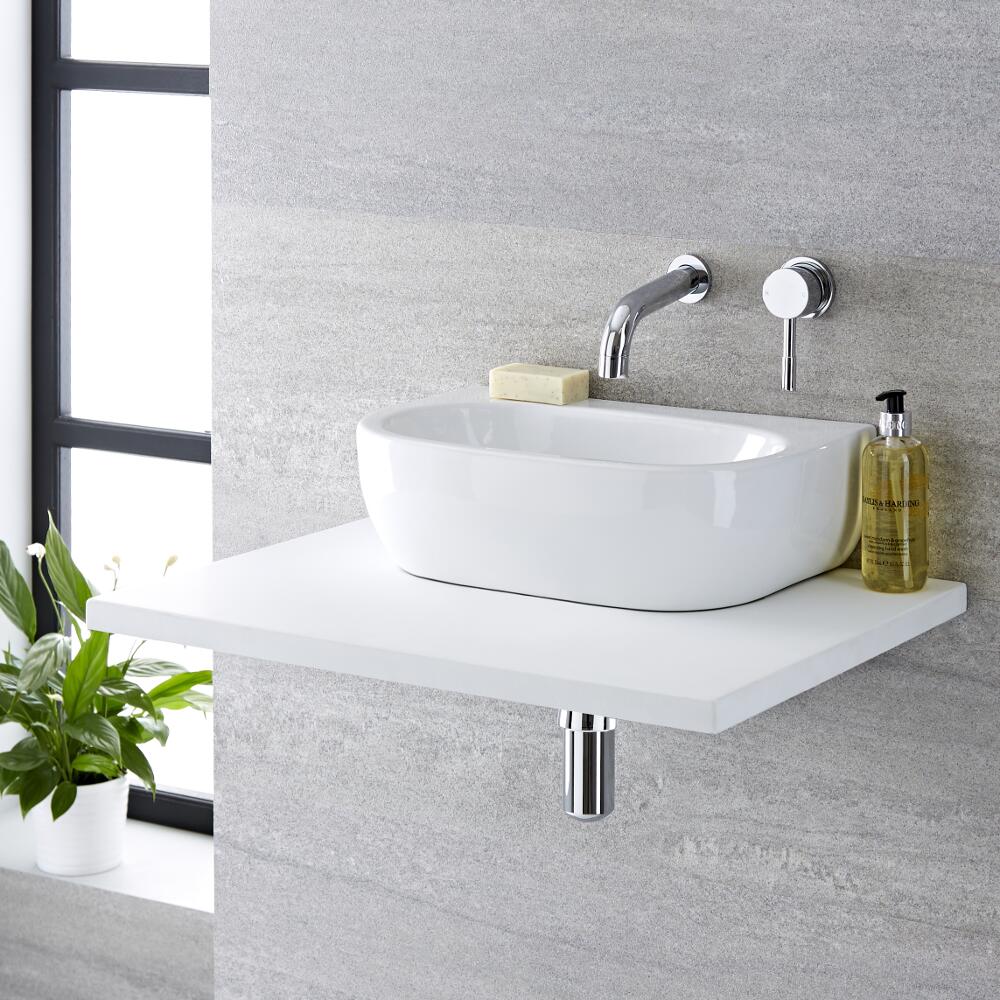 Lavabo Bagno da Appoggio in Ceramica Ovale 420x280mm - Langtree