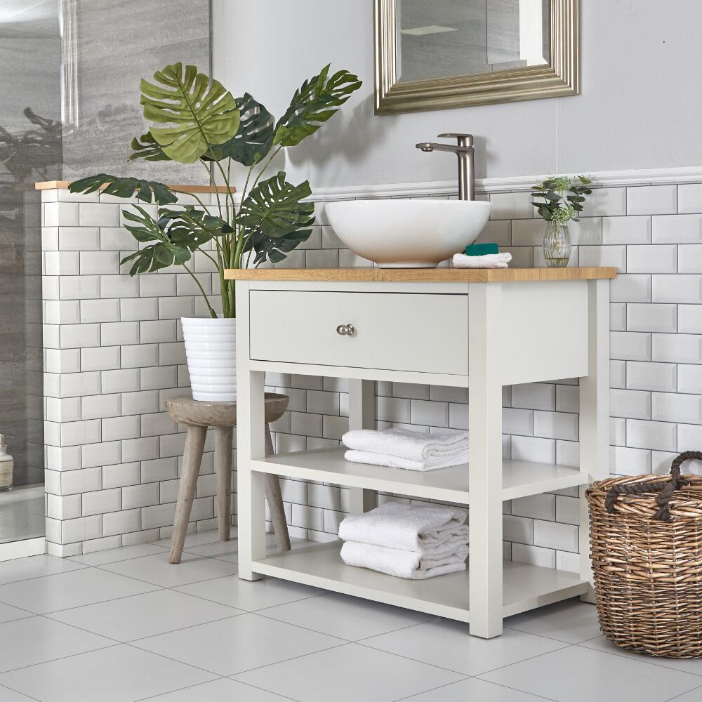 Mobile BagnoTradizionale Colore Bianco Crema 840mm - Stratford