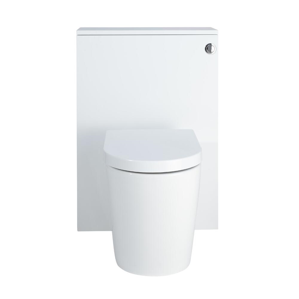Mobile WC 600mm Colore Bianco Opaco Completo di Placca di Comando, WC e Cassetta - Newington