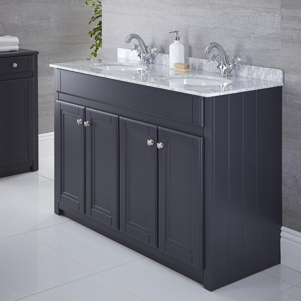 Mobile Bagno Tradizionale Colore Antracite 1200mm con Lavabo - Charlton