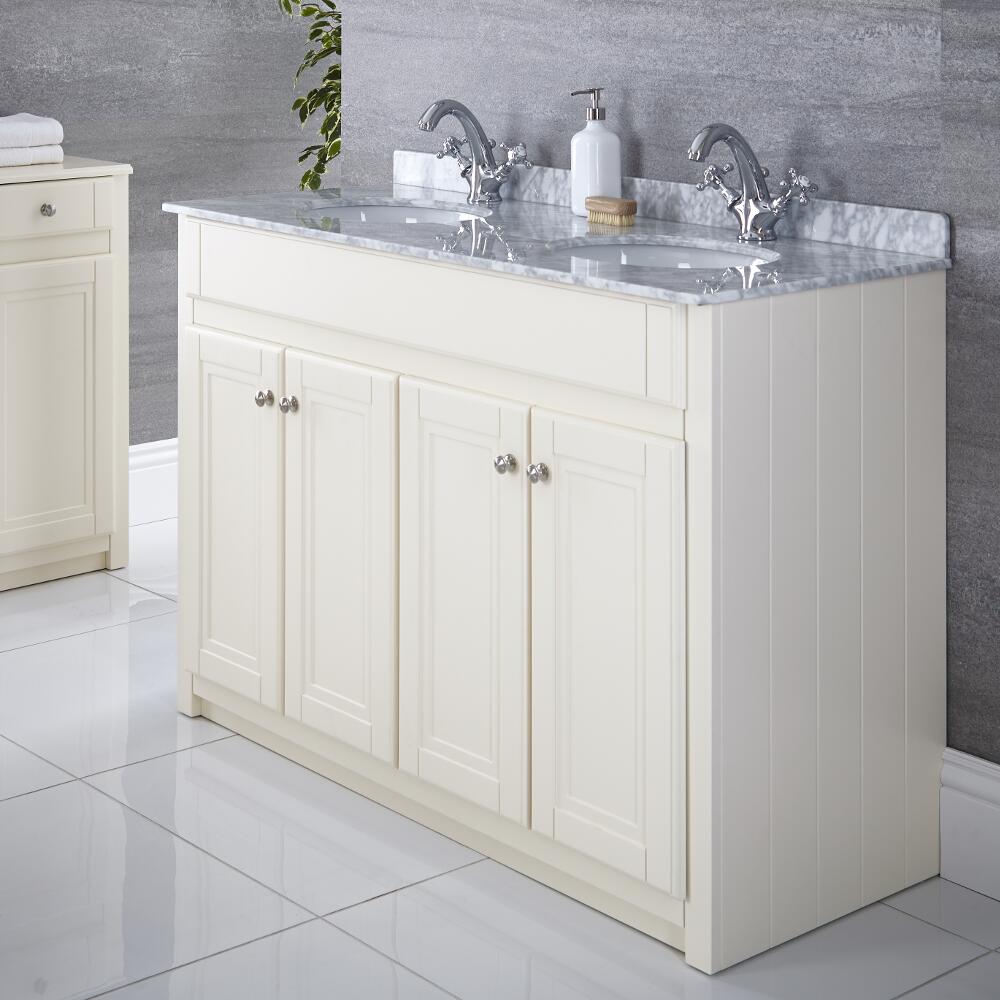 Mobile Bagno Tradizionale Colore Avorio 1200mm con Lavabo - Charlton