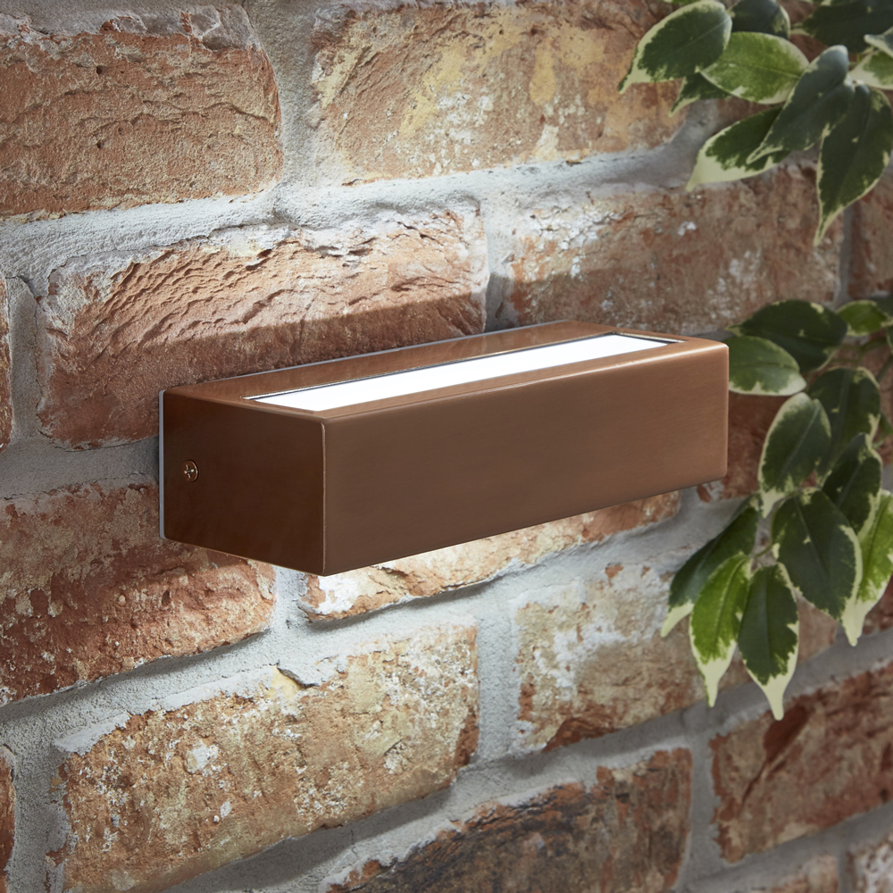 Biard Applique da Esterno in Accio Inox Effetto Rame con LED Integrato - Ternay