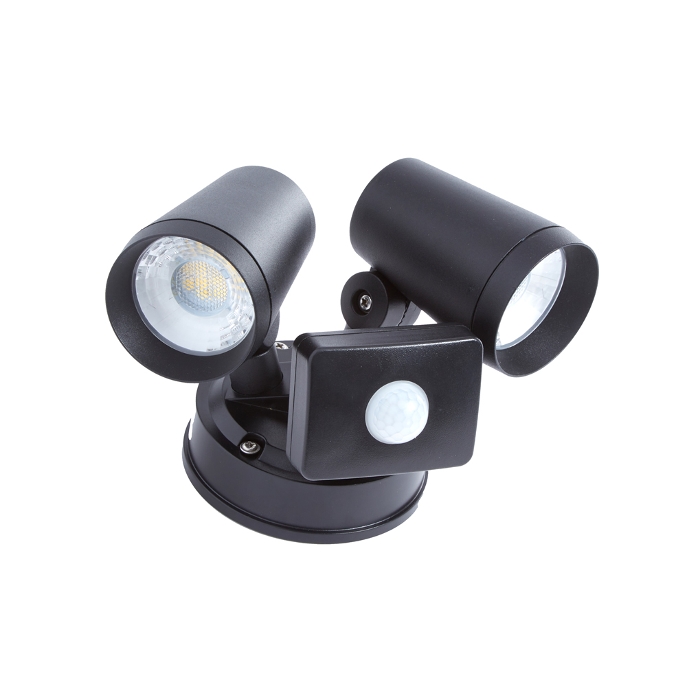 Applique Murale LED Doppio da Esterno 16W IP65 Finitura Nera - Wels
