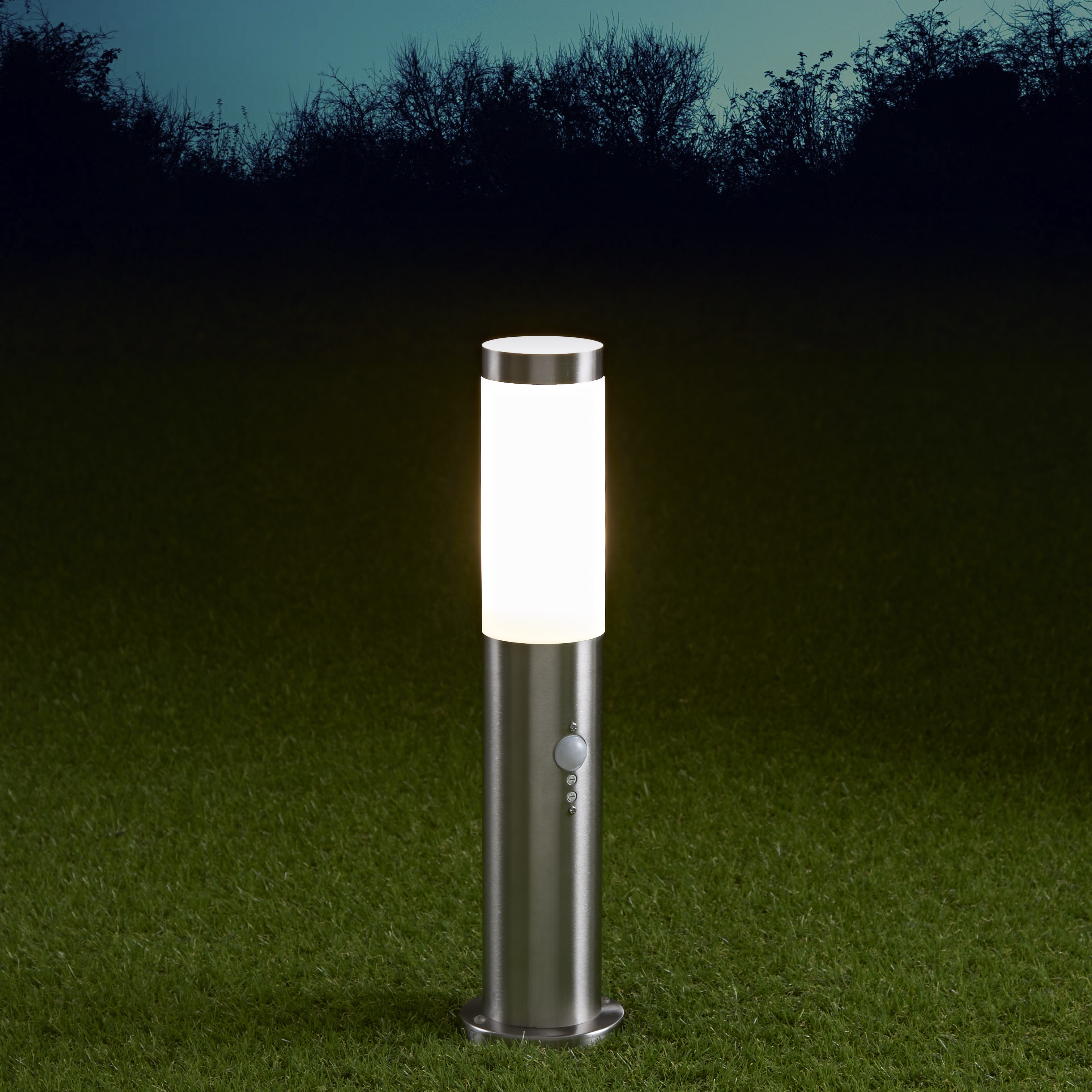 Biard Paletto LED da Esterno 6W in Acciaio Inox con Sensore di Movimento 450mm con Lampadina E27- Le Mans