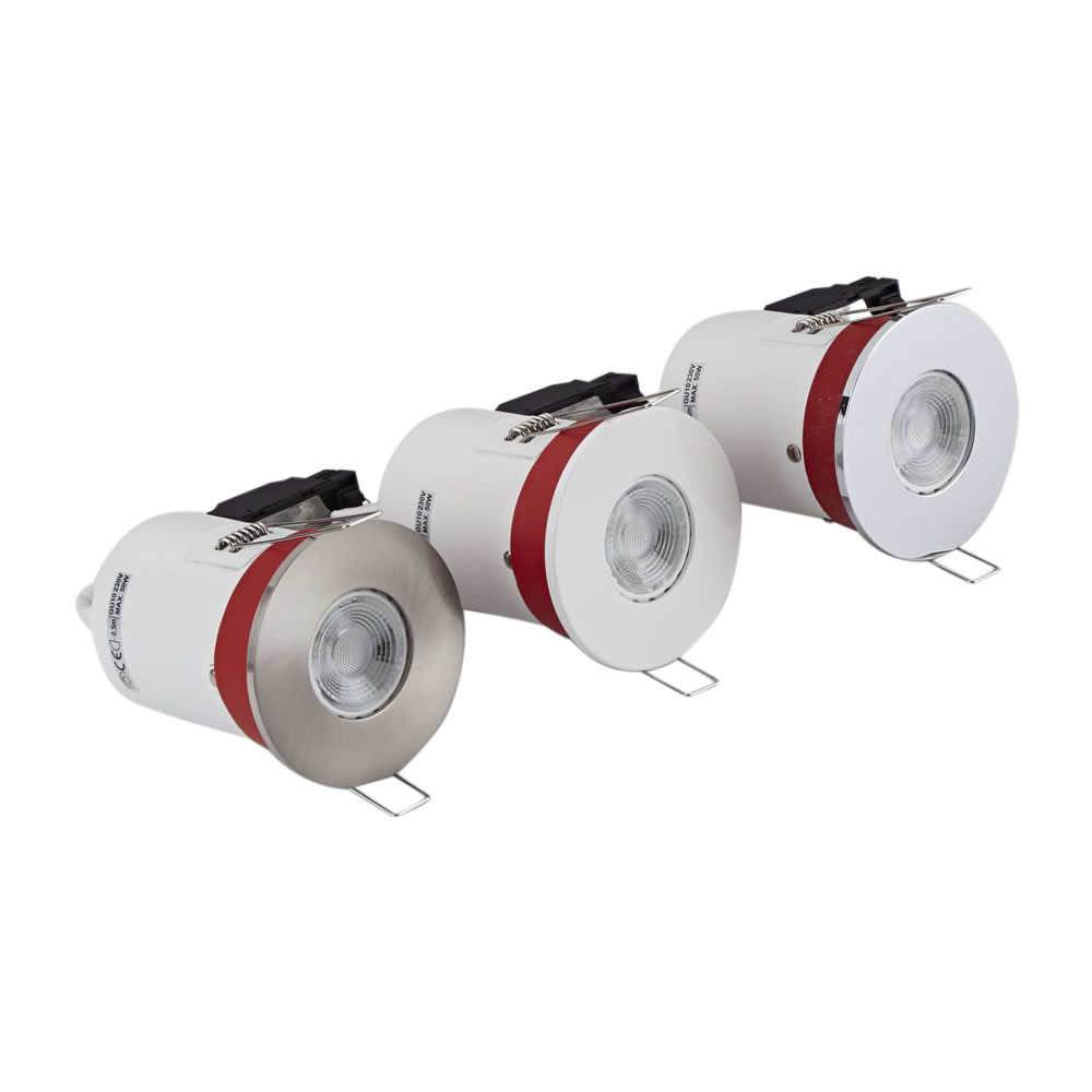 Biard Kit con 3 Faretti LED da Incasso GU10 Protezione Ignifuga con Porta Faretto Circolare Disponibile in 3 Colori