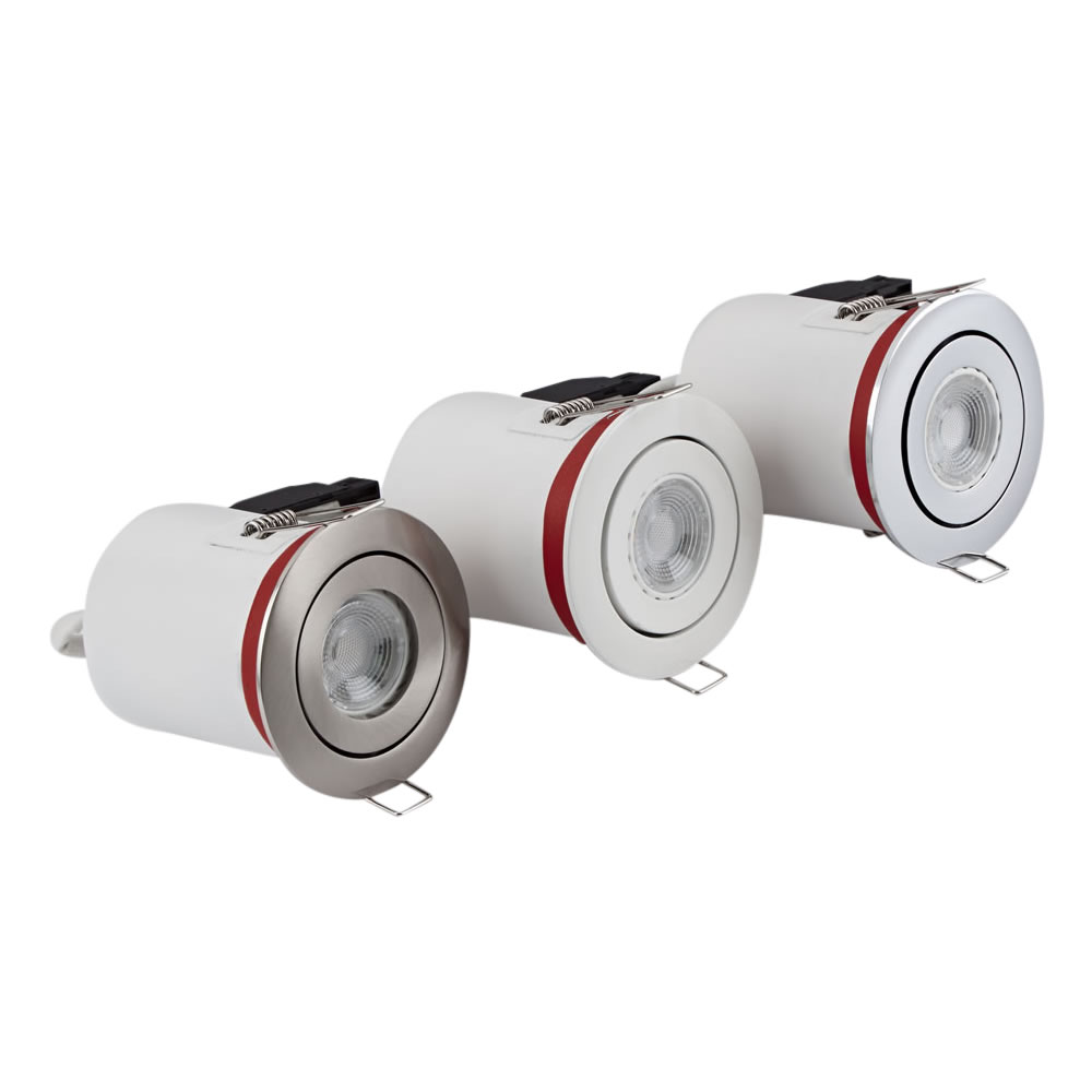 Biard Kit con 3 Faretti LED da Incasso GU10 Orientabile IP20 Protezione Ignifuga con Porta Faretti Circolari Disponibile in 3 Colori