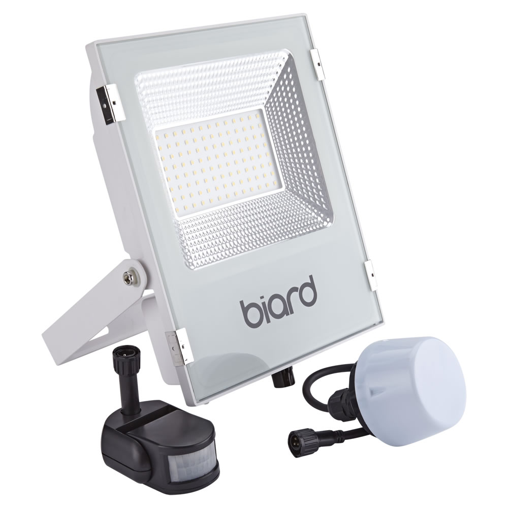Biard Faro Proiettore Piatto Bianco 50W con Sensore PIR o Sensore CrepuscolareFaro Proiettore Piatto Bianco 50W con Sensore PIR o Sensore Crepuscolare
