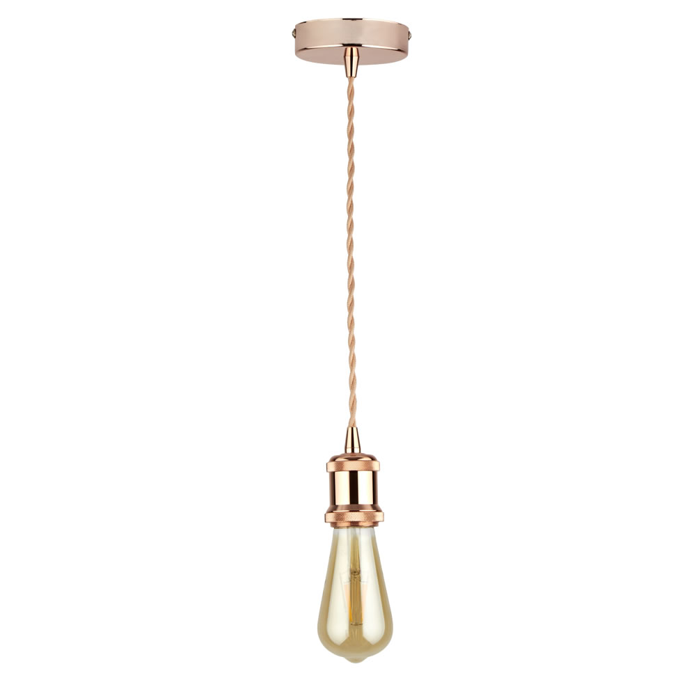 Biard Pendel per Lampadario a Sospensione Stile Vintage Realizzato in Alluminio con Finitura Colore Oro Rosa- Norrebro
