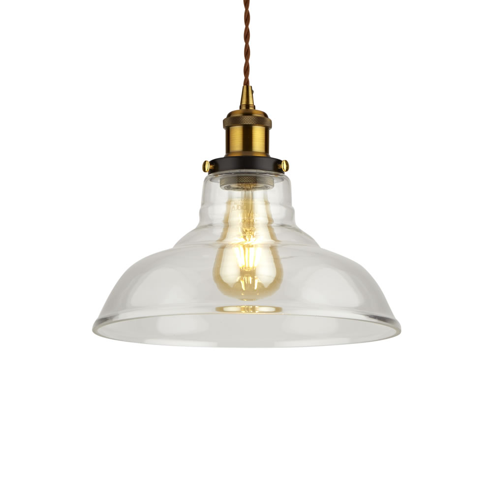 Biard Lampada a Sospensione in Stile Vintage con Vetro Trasparente Disponibile in 5 Colori - Haga