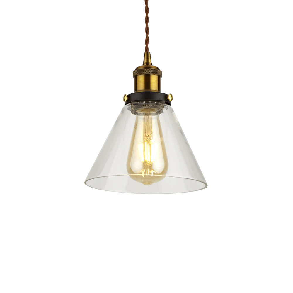 Biard Lampada a Sospensione in Stile Vintage con Vetro Trasparente Disponibile in 5 Colori