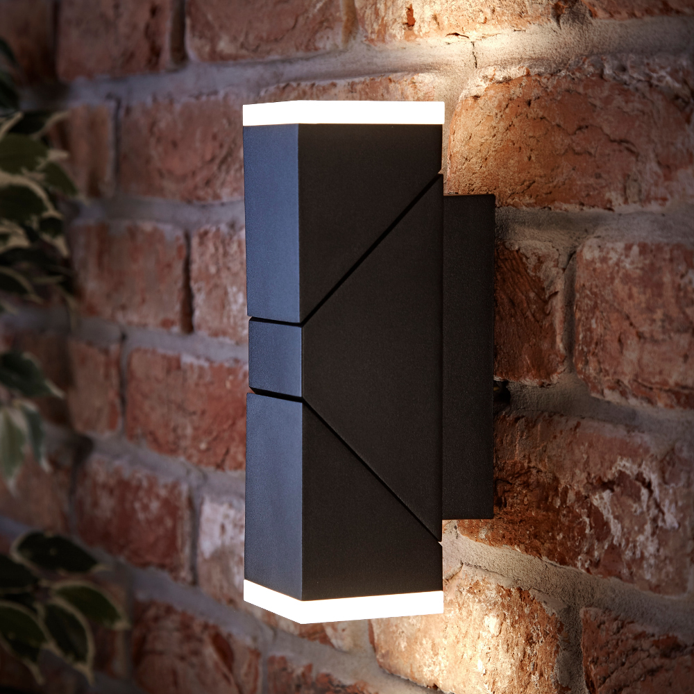 Biard Applique Murale LED Orientabile Quadrato Luce Ascendente o Discendente Colore Nero - Ziersdorf