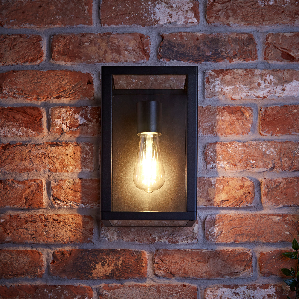 Biard Applique Murale Stile Lanterna e Struttura Nera con Vetro - Bonn