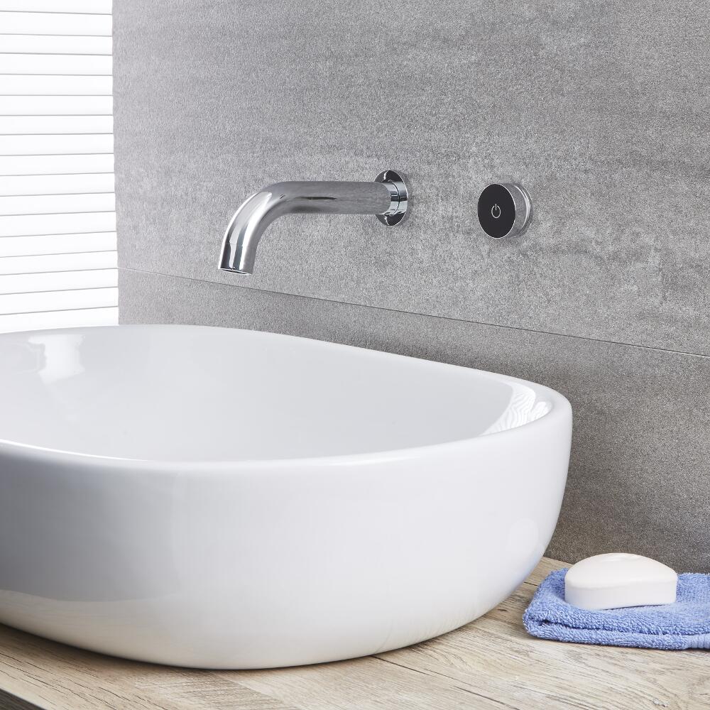 Erogatore Murale Cromato Per Lavabo Bagno o Vasca Completo di Controllo Digitale - Mirage