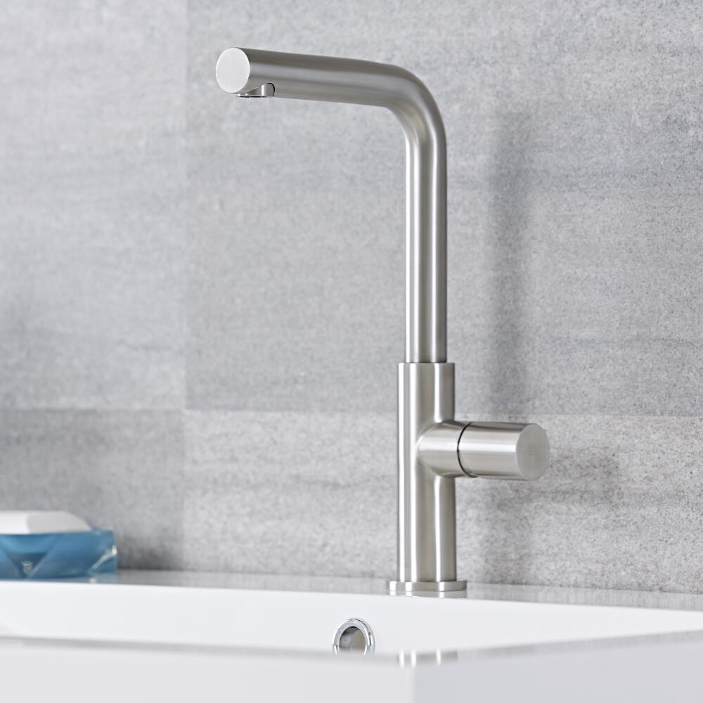 Miscelatore Cucina e Lavabo Monocomando in Acciaio Inox Spazzolato - Bomere