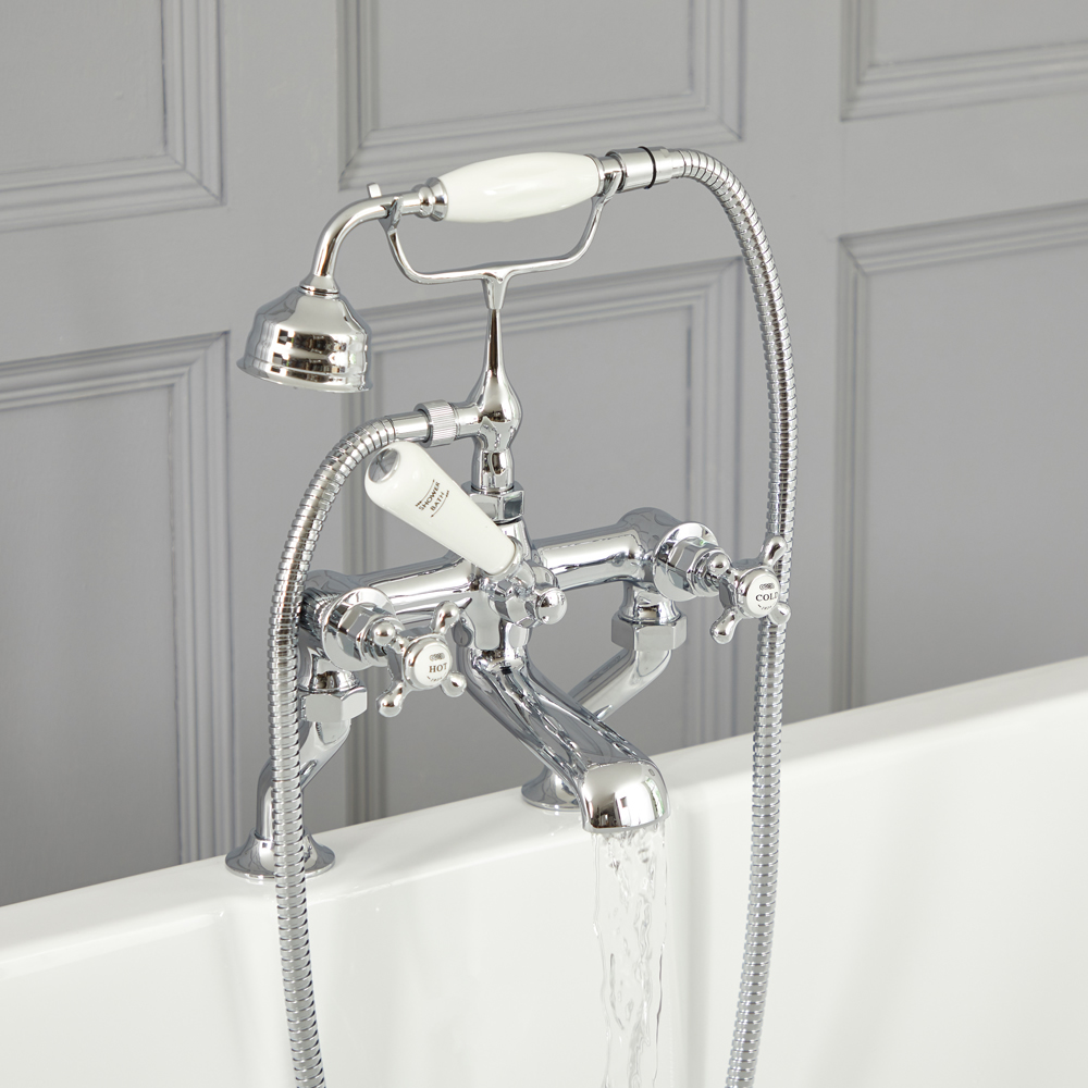 Rubinetto Miscelatore Vasca Design Tradizionale con Maniglie a Croce Disponibile in Diversi Colori - Elizabeth