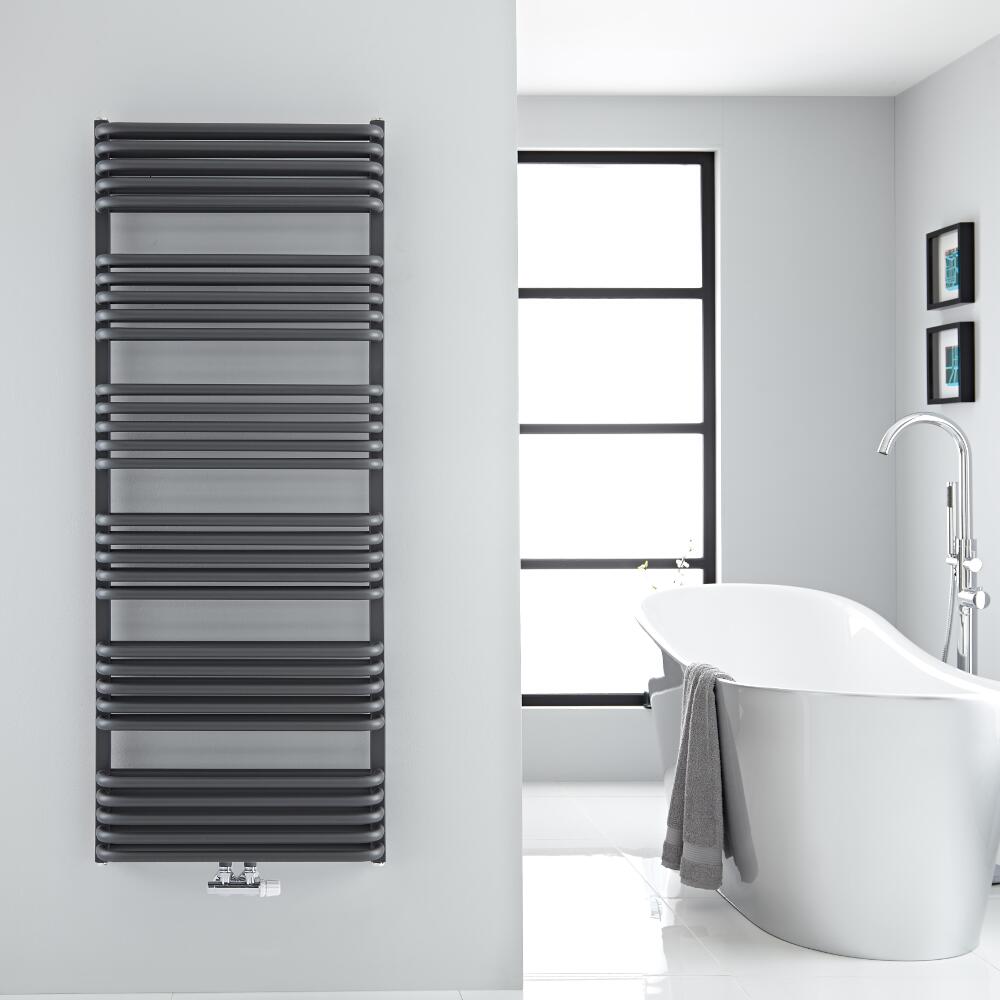 Scaldasalviette con Attacco Centrale - Curvo - Antracite - 1533mm x 600mm - 1818 Watt - Arch