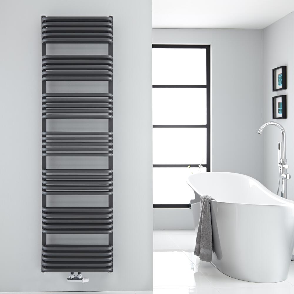 Scaldasalviette con Attacco Centrale Curvo - Antracite - 1800mm x 500mm - 1740 Watt - Arch